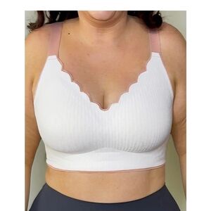 Scalloped Edge White Bralette